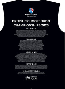 2025 Names British Schools Championships Event T-shirt Competitor Names Navy