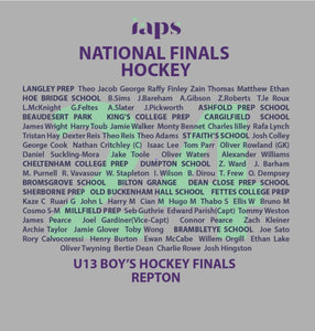 Under 13's 2024  National Finals Names IAPS Sports Finals Hockey (Competitor and School Names)