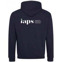 Load image into Gallery viewer, IAPS Sport Dual Branded Logo College Navy Hoodie
