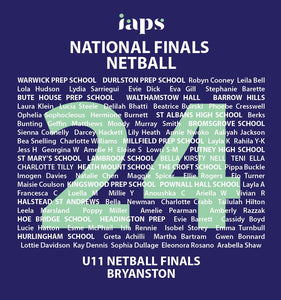11's 2024 IAPS National Finalist Netball Hoodie (Competitor Names and School Names)