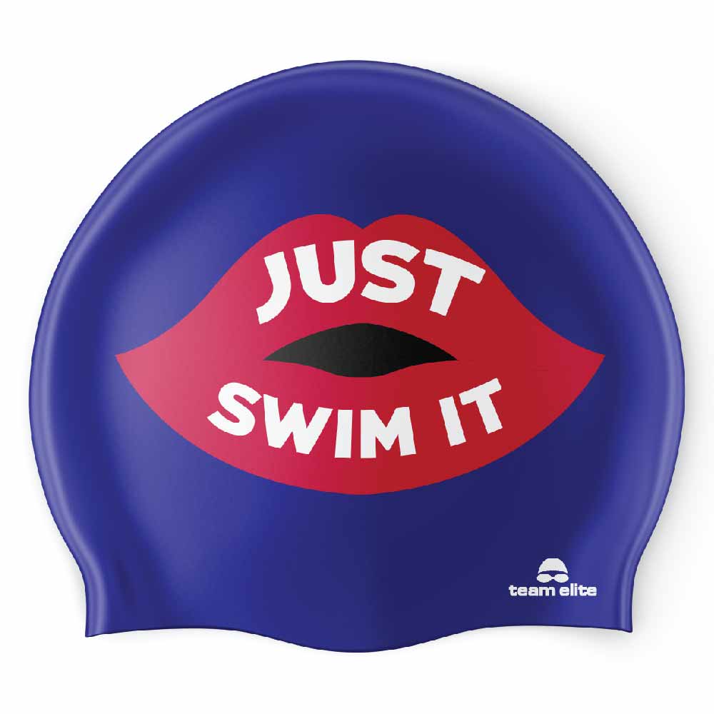 Swim Cap- JUST SWIM IT Lips