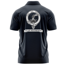 Load image into Gallery viewer, Clan Matheson Navy Cotton Pique Polo
