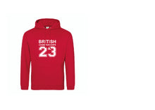 Load image into Gallery viewer, British Judo Championships Event Names Hoodie Choice of Navy, White and Red Ko

