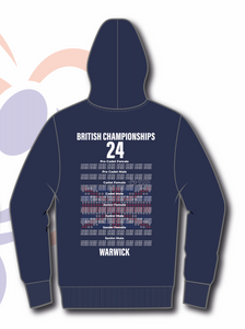 2024 British Judo Championships NAVY Event Names Hoodie Choice of Navy, White and Red