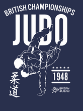 Load image into Gallery viewer, British Judo Championships 1948 NAVY Throw Hoodie Choice of Navy, White and Red
