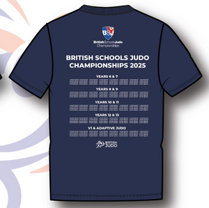 2025 Names British Schools Championships Event T-shirt Competitor Names Navy