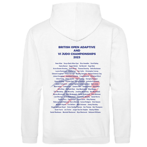 2023 British Open Adaptive and VI Judo Championships Event Names Hoodies Choice of Navy, Red & White