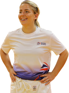 British Judo Association BJA ECO Friendly Recycled Tech T-shirt White/Navy