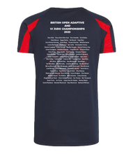 Load image into Gallery viewer, 2023 British Open Adaptive and VI Judo Championships Event Names T-shirt Choice of Navy or White
