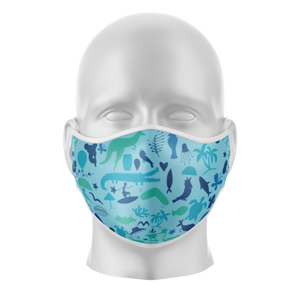 Aussie Animals Blue Reusable Face Mask - Kids/Adults