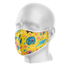 Load image into Gallery viewer, Aussie Animals Yellow Reusable Face Mask - Kids
