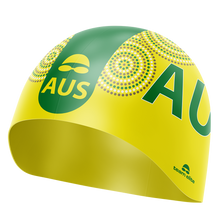 Load image into Gallery viewer, AUS Indigenous Swim Cap - Yellow/Green
