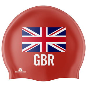GB Swim Cap - Red/Union Jack