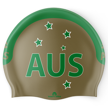 Load image into Gallery viewer, AUS Swim Cap - Gold/Green
