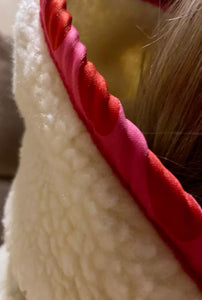 Leisure Lounge Wear- Oversized Double Fur Sherpa Fleece Heart Pink